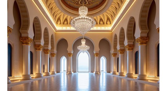 Grand interior of Qasr Al Watan, The Palace of the Nation