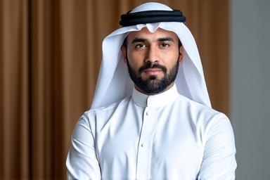 Professional headshot of Ahmed Al Mazrouei, a man with a confident expression, dressed in traditional Emirati attire, against a modern backdrop.